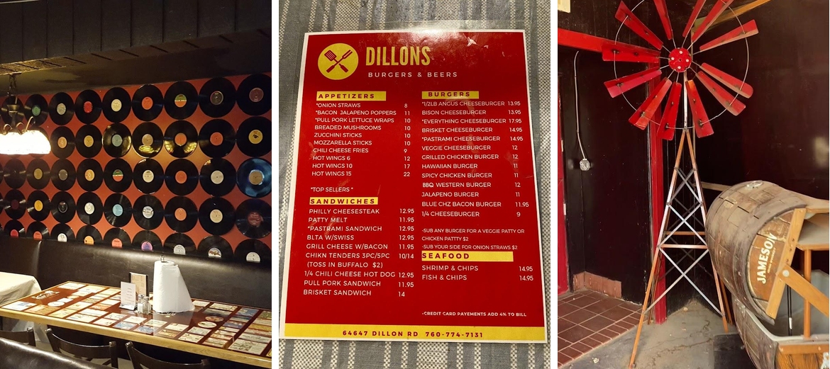 Dillon's Burgers & Beers Restaurant Menu