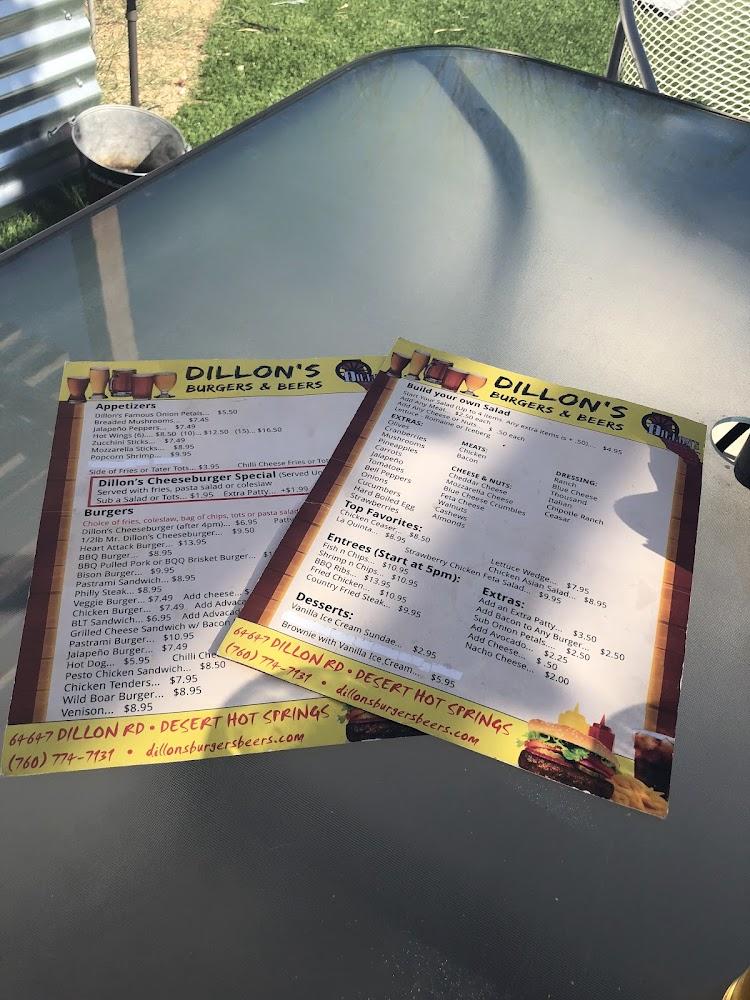 Dillon's Burgers & Beers Restaurant Menu image 3